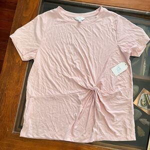 NEW Time & Tru Pink Top Large Twist Front